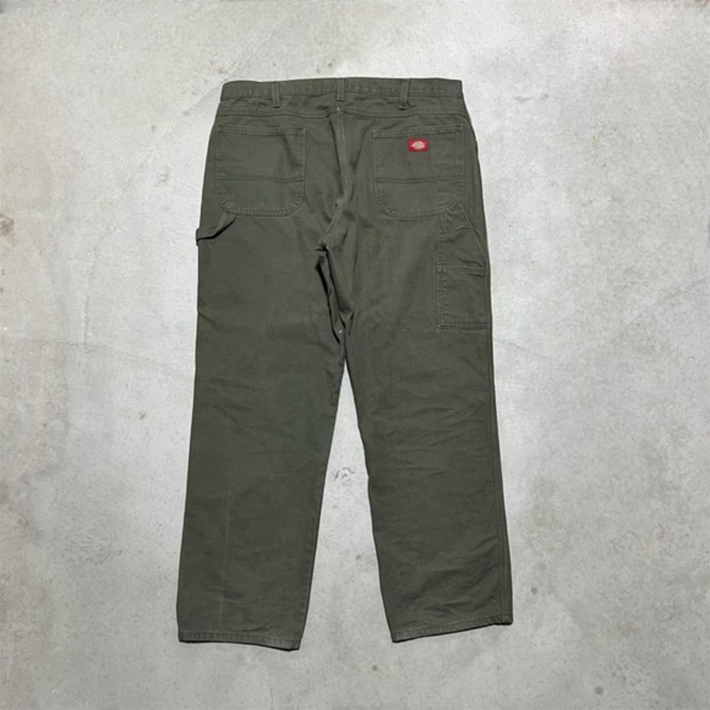 Dickies Carpenter Pants Mens 40x32 Olive Green Workwear Utility Duck Canvas